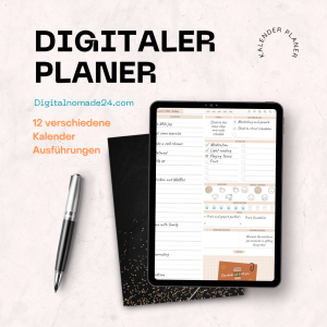 12 verschiedene digitale Kalender Planer für Business, Privat, Ziele sowie weitere Notizen – inkl. Sticker