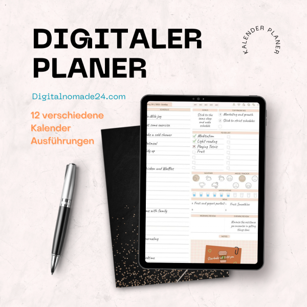 Digitaler planer, Kalender, notizbuch, Wochenplaner, ebook