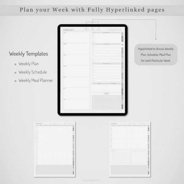 Digitaler planer, Kalender, notizbuch, Wochenplaner, ebook