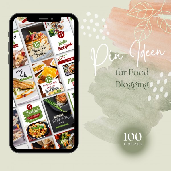 Food Blogging Pinterest Design Vorlagen, Canva Grafik Design