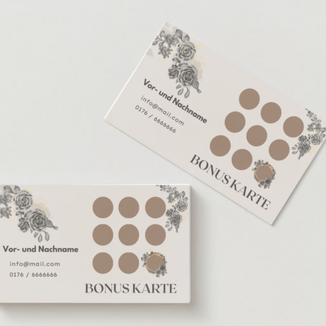 Personalisierte Bonus Kundenkarte, Visitenkarte, Treue Rabatt für Kunden